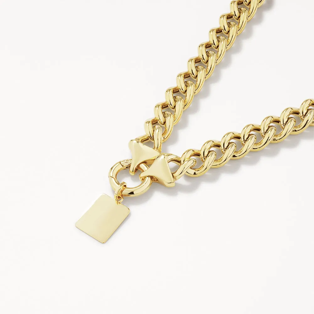 Engravable Rectangle Necklace in 10k Gold