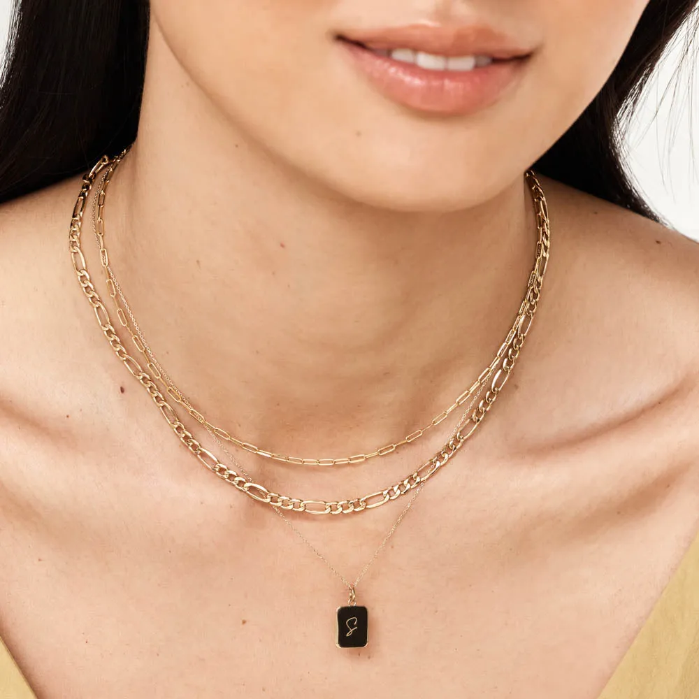 Engravable Rectangle Necklace in 10k Gold