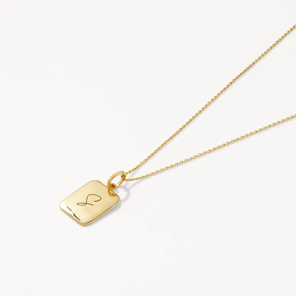 Engravable Rectangle Necklace in 10k Gold