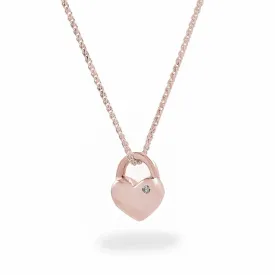 Eternal Heart Diamond Set Solid Rose Gold Necklace