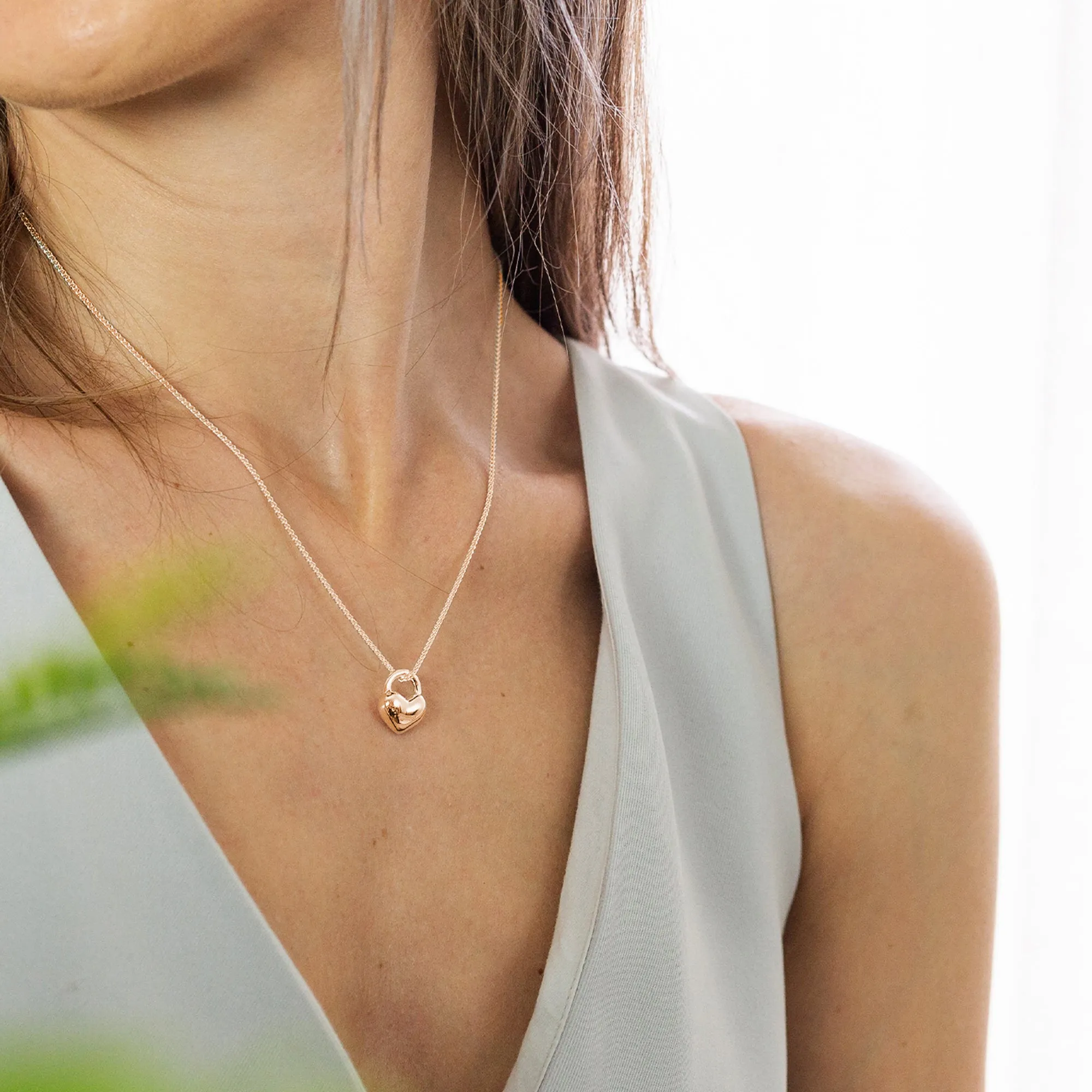 Eternal Heart Solid Rose Gold Necklace