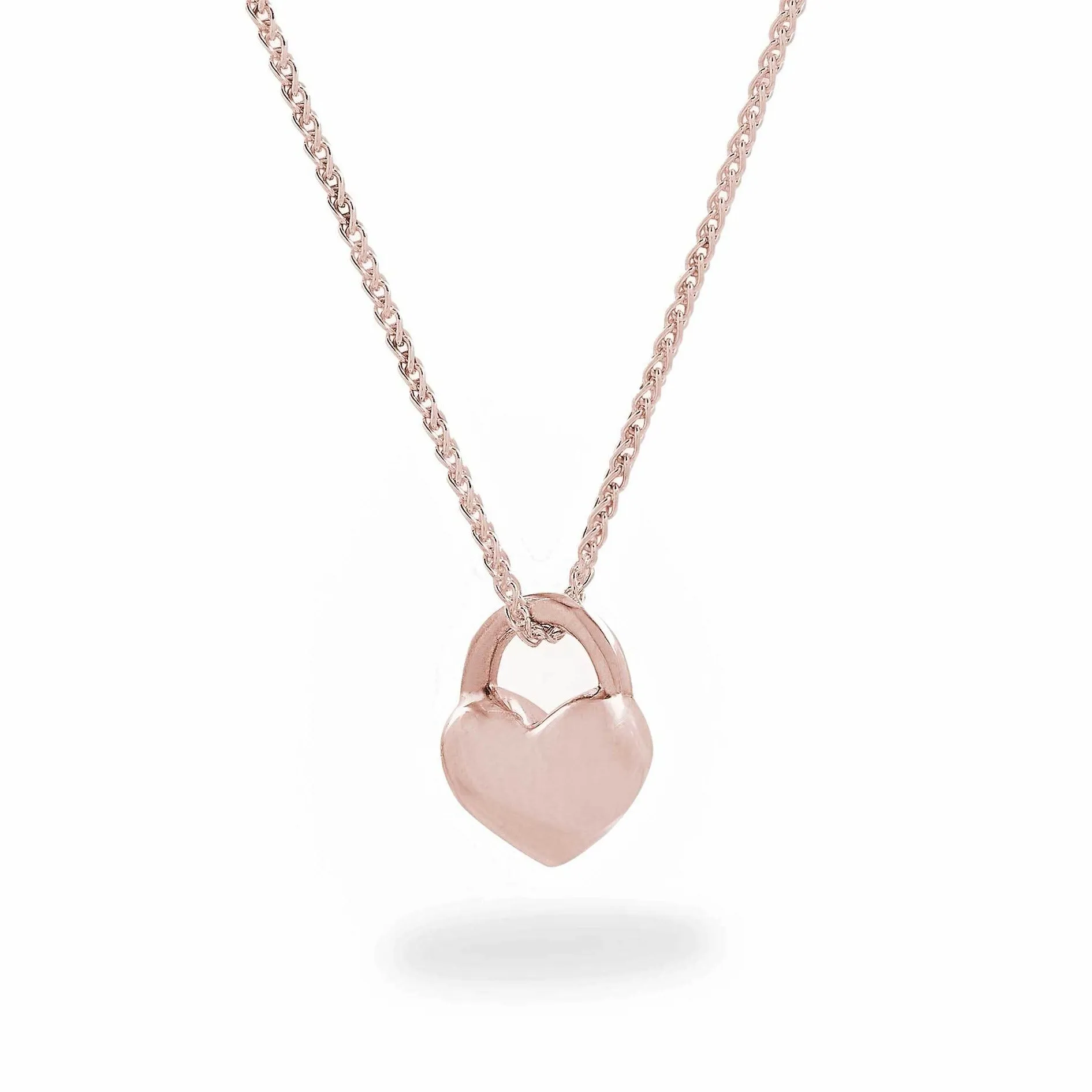 Eternal Heart Solid Rose Gold Necklace