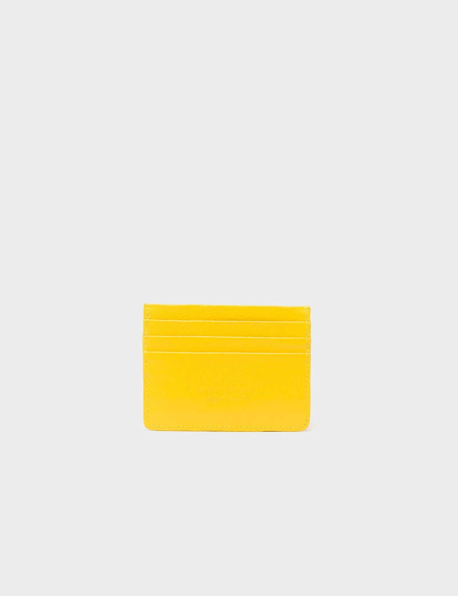 Filium Balloon Yellow Leather Cardholder - All Over Eyes Embroidery