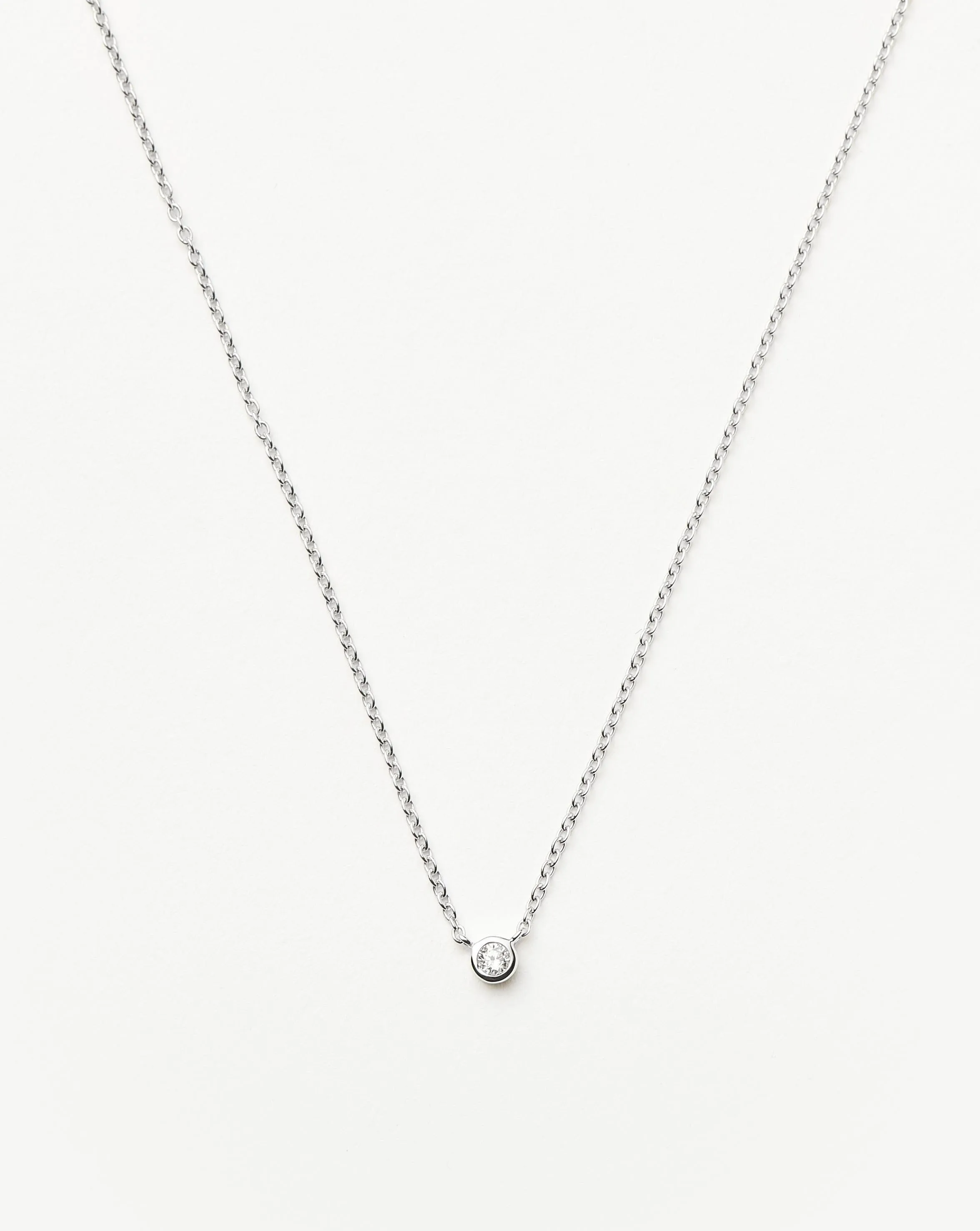 Fine Diamond Solitaire Pendant Necklace | 14ct Solid White Gold/Diamond