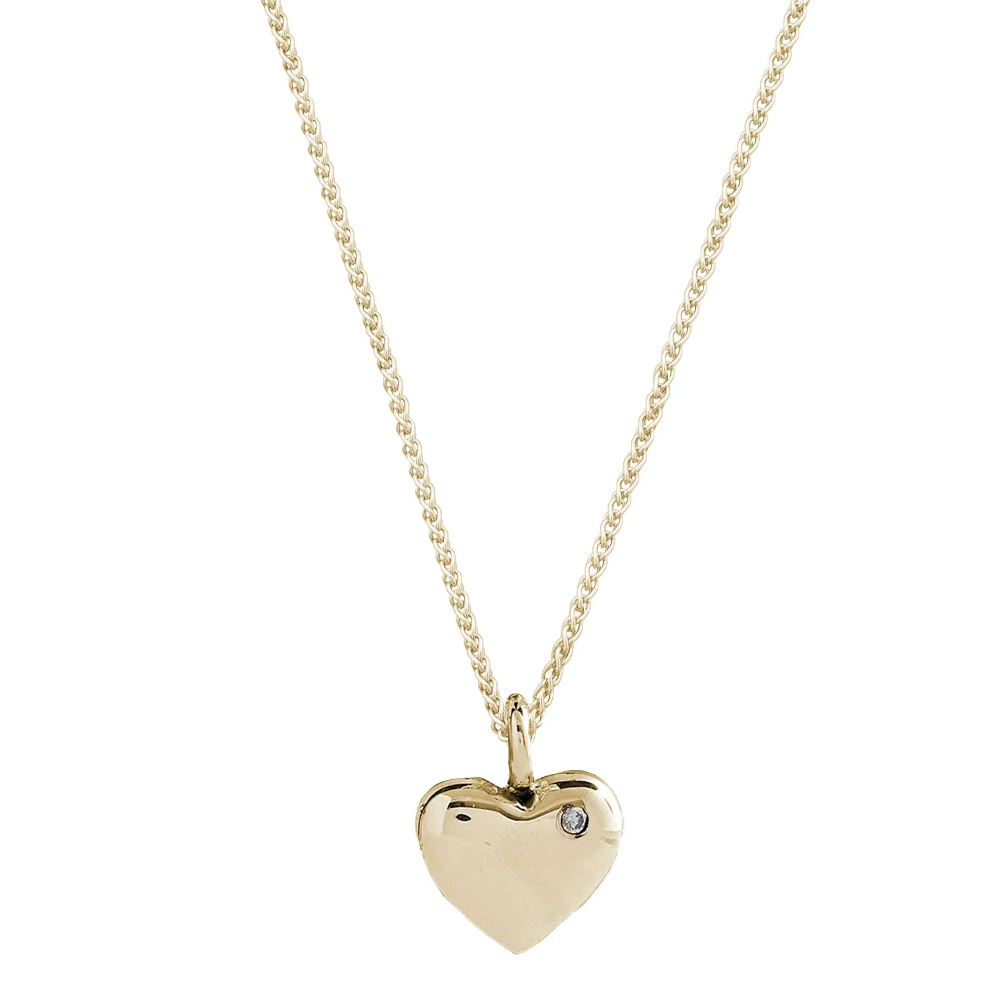 Forever Heart Diamond Set Solid Gold Necklace