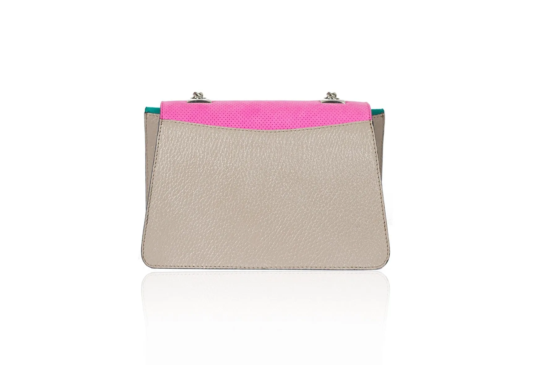 Fuchsia & Greige Mini Jackie O Shoulder Bag