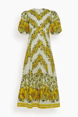 Gisela Midi Dress in Yellow