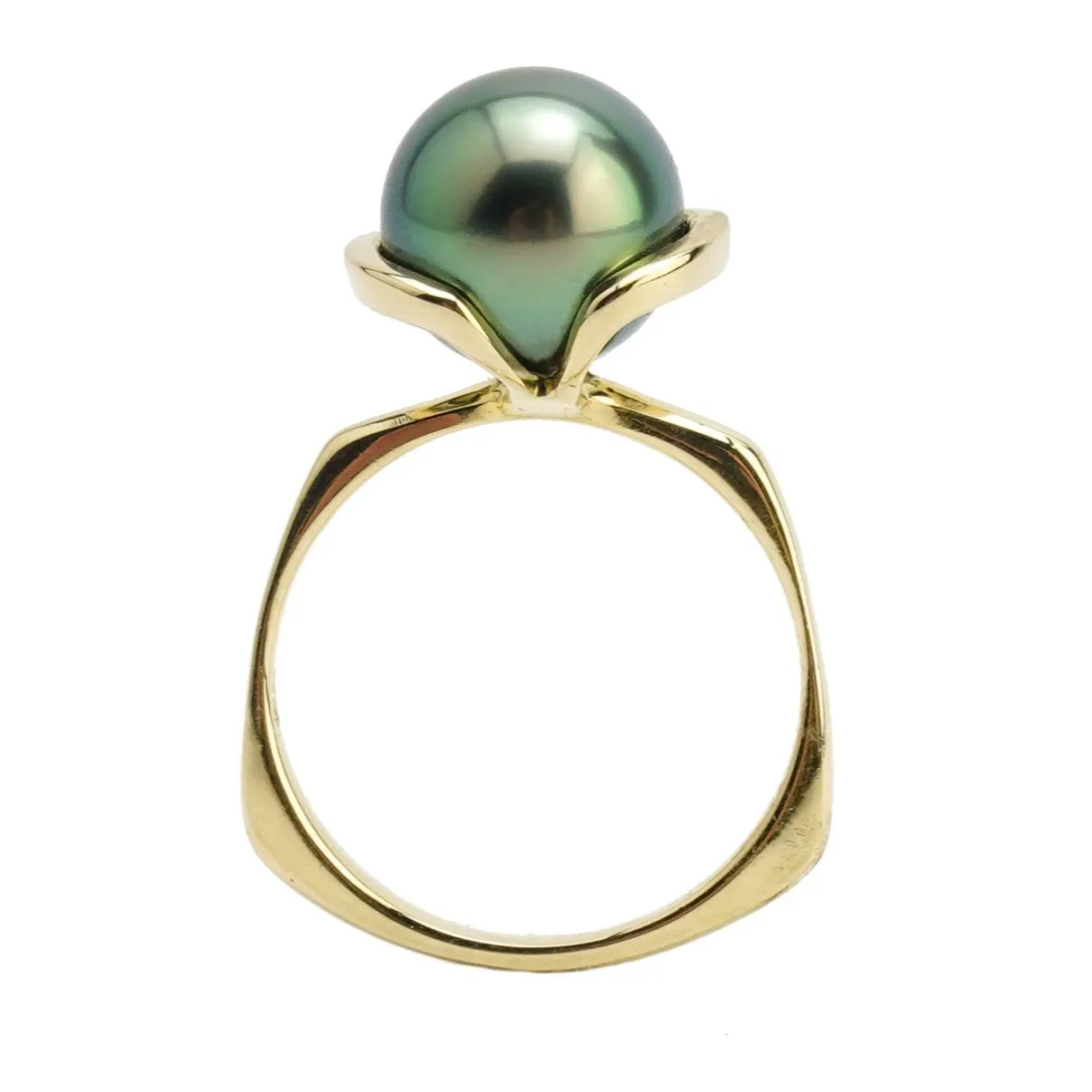 Glorious Green Tahitian Pearl Petal Ring