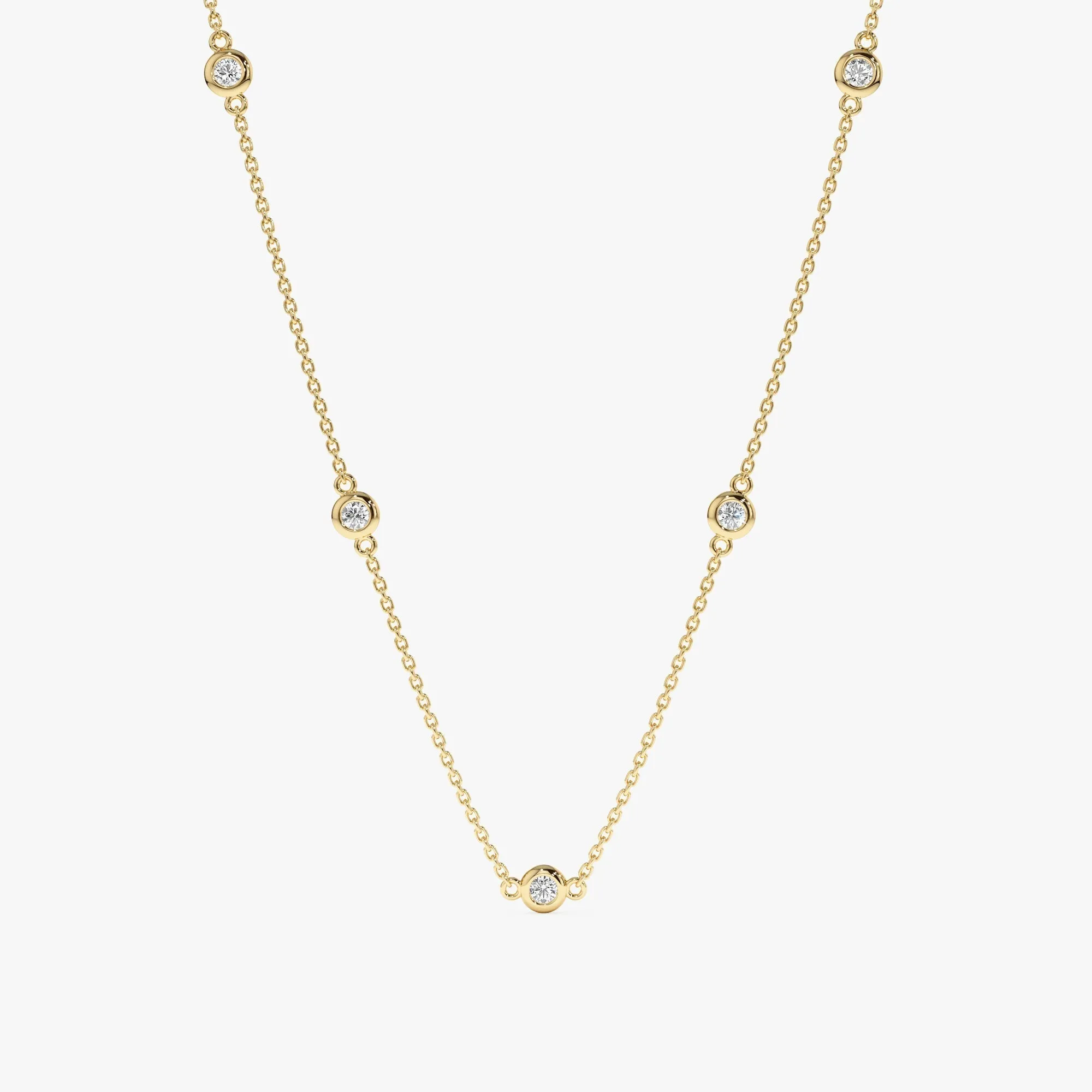 Gold Diamond By The Yard Necklace, Tanya