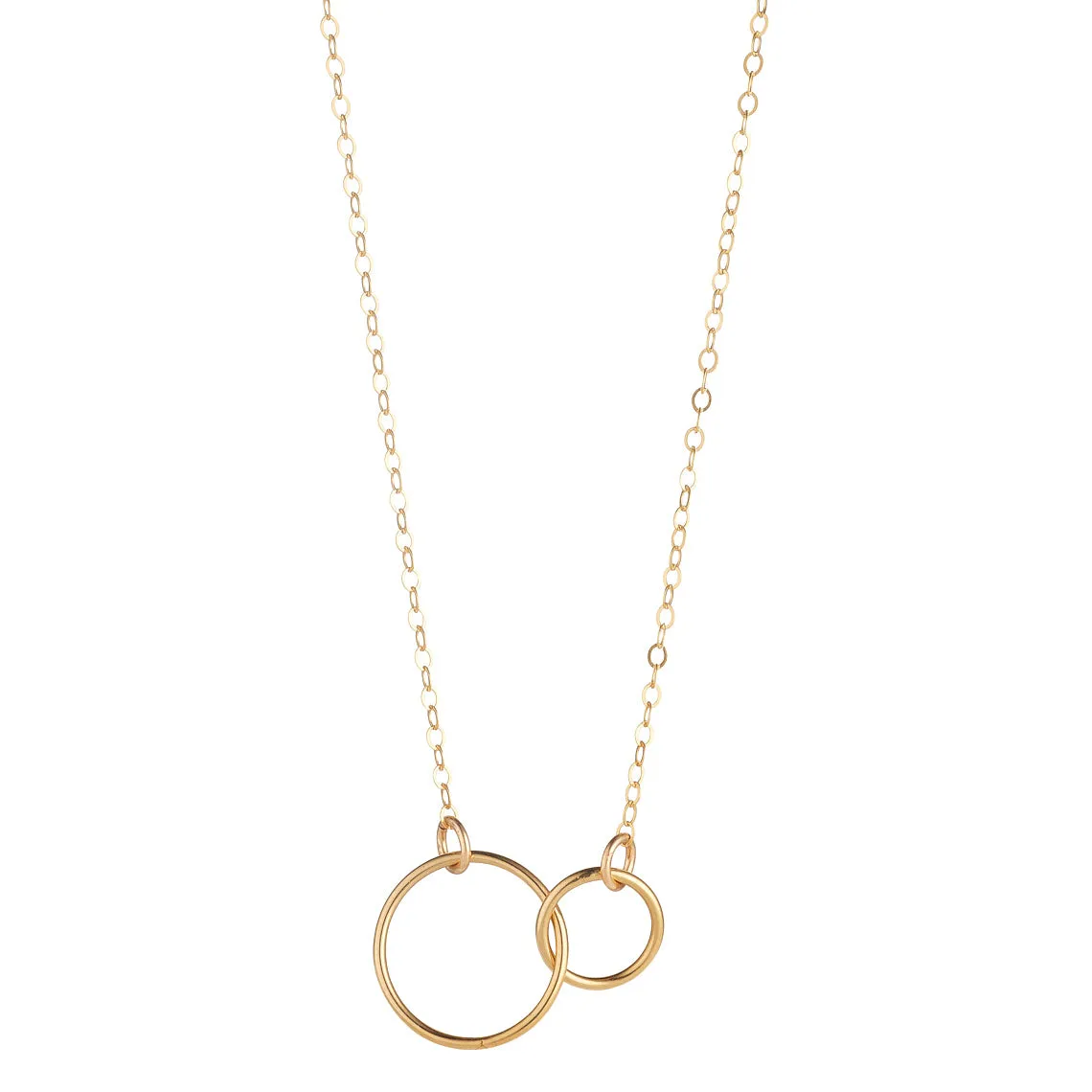 Gold Filled Double Circle Pendant Necklace