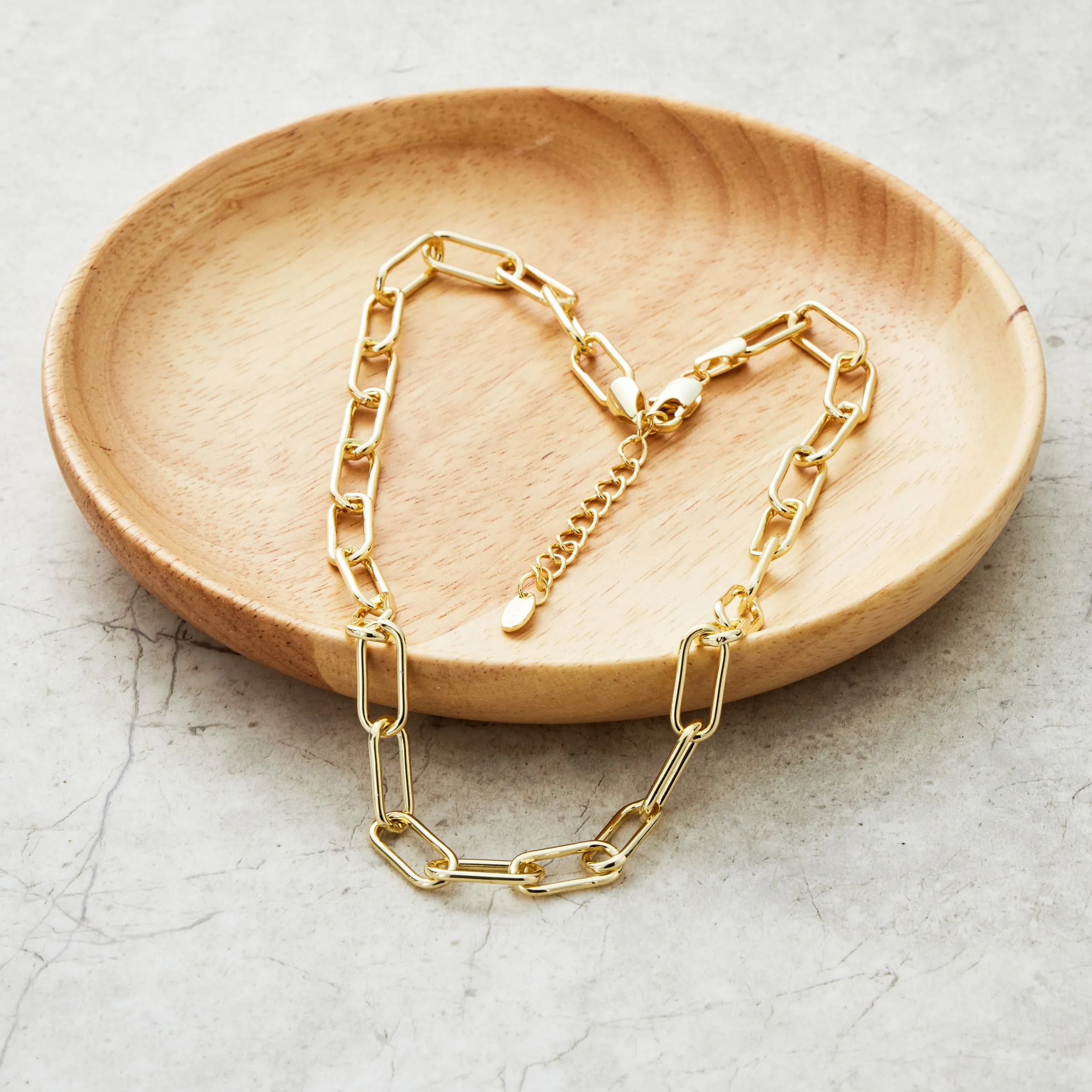 Gold Plated Paperclip Necklace