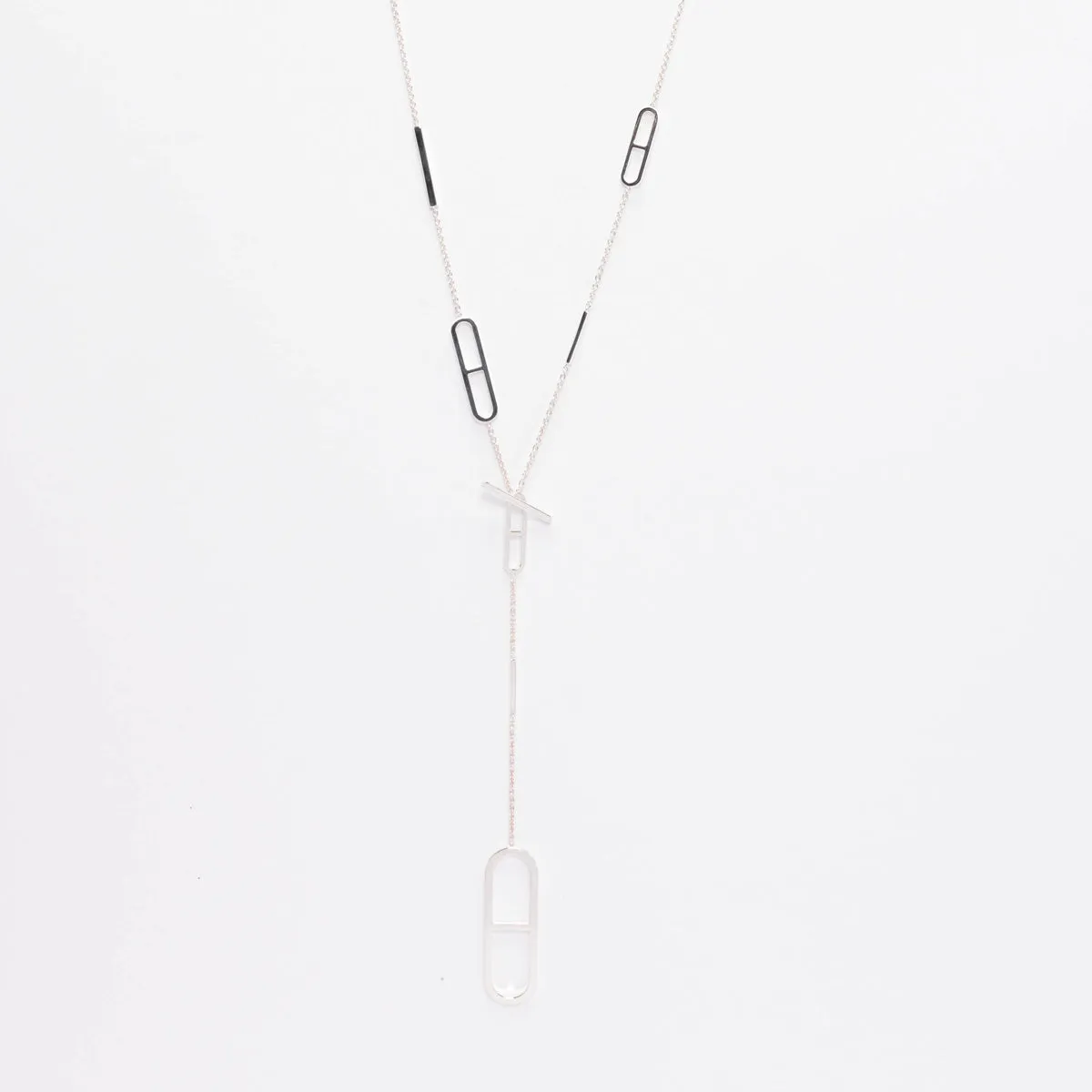 Hermes Silver Ever Chaine D'Ancre Long Necklace