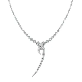 Hook Drop Necklace - Silver