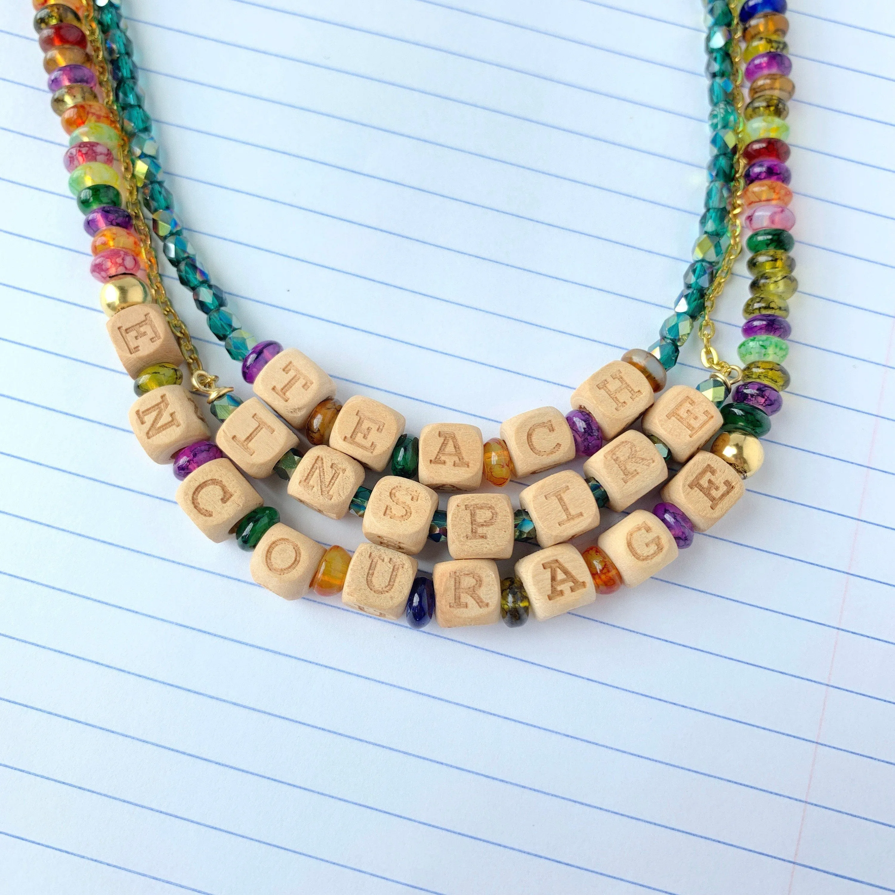 Inspirational Teacher's 3-Piece Necklace Set