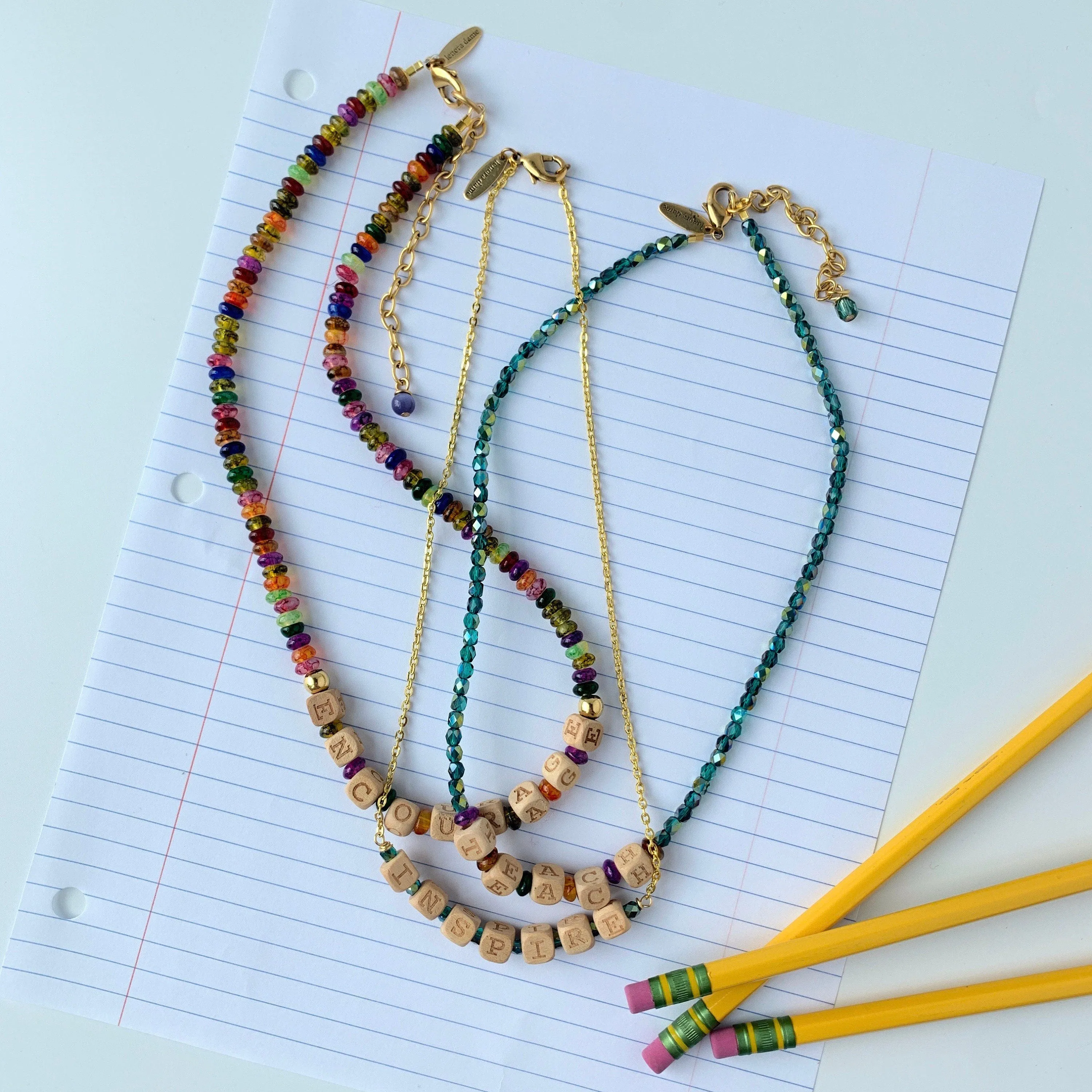 Inspirational Teacher's 3-Piece Necklace Set