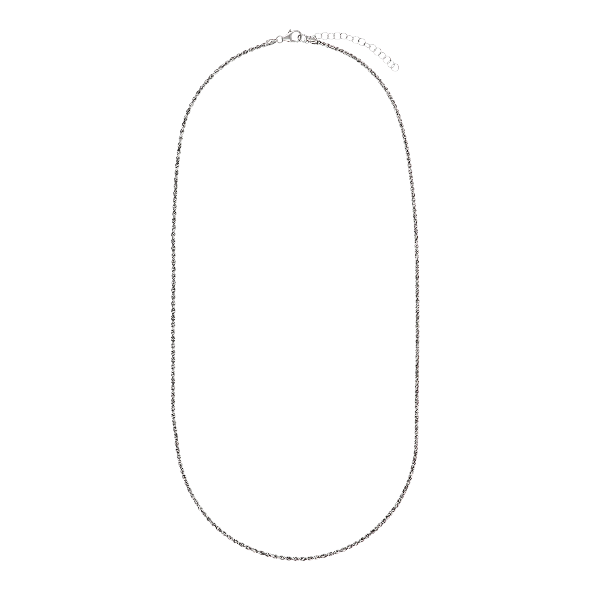 Italian Sterling Silver 18" Rope Chain Necklace