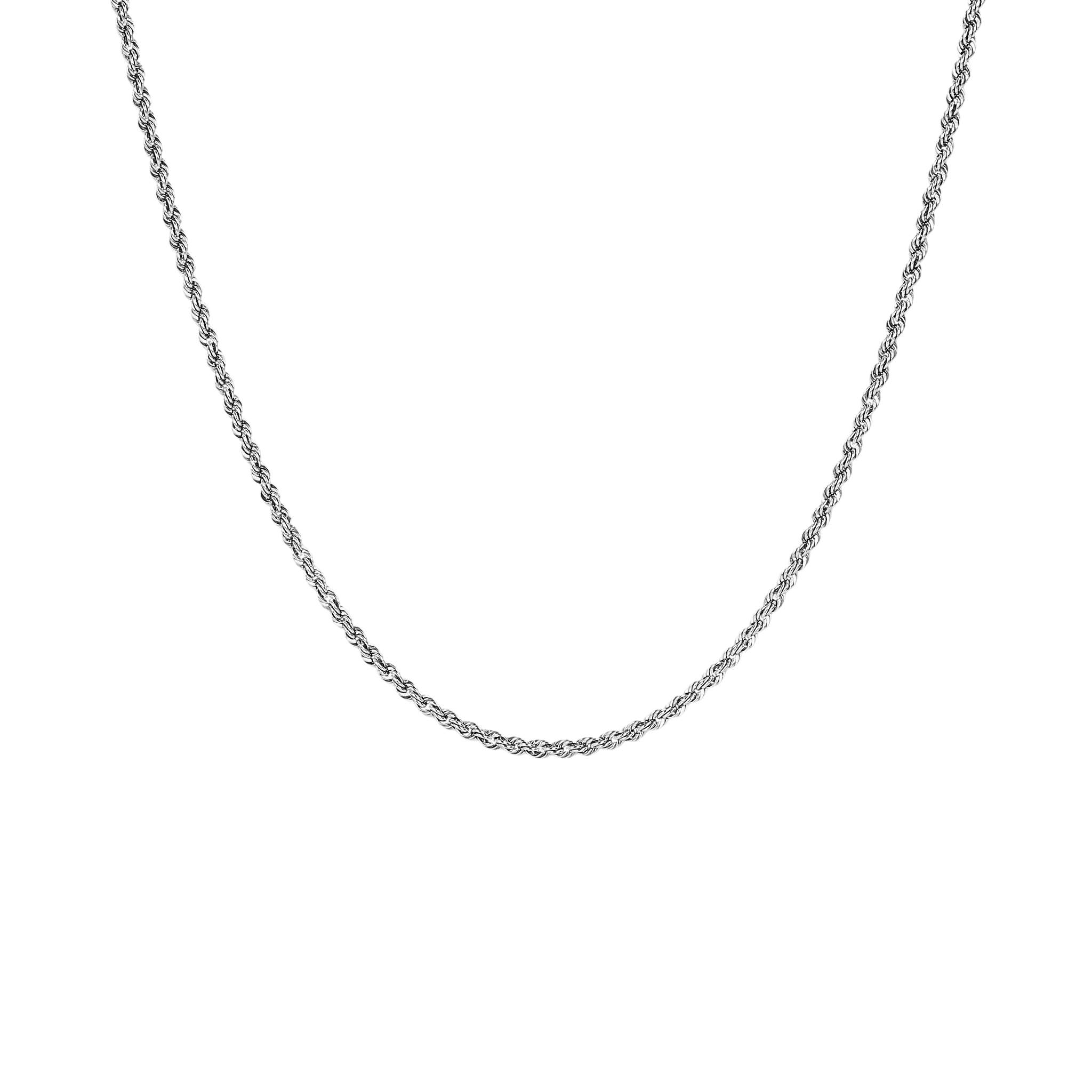 Italian Sterling Silver 18" Rope Chain Necklace