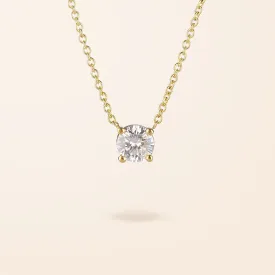 Lab Created Diamond 14K Gold Solitaire Necklace (.30ct)