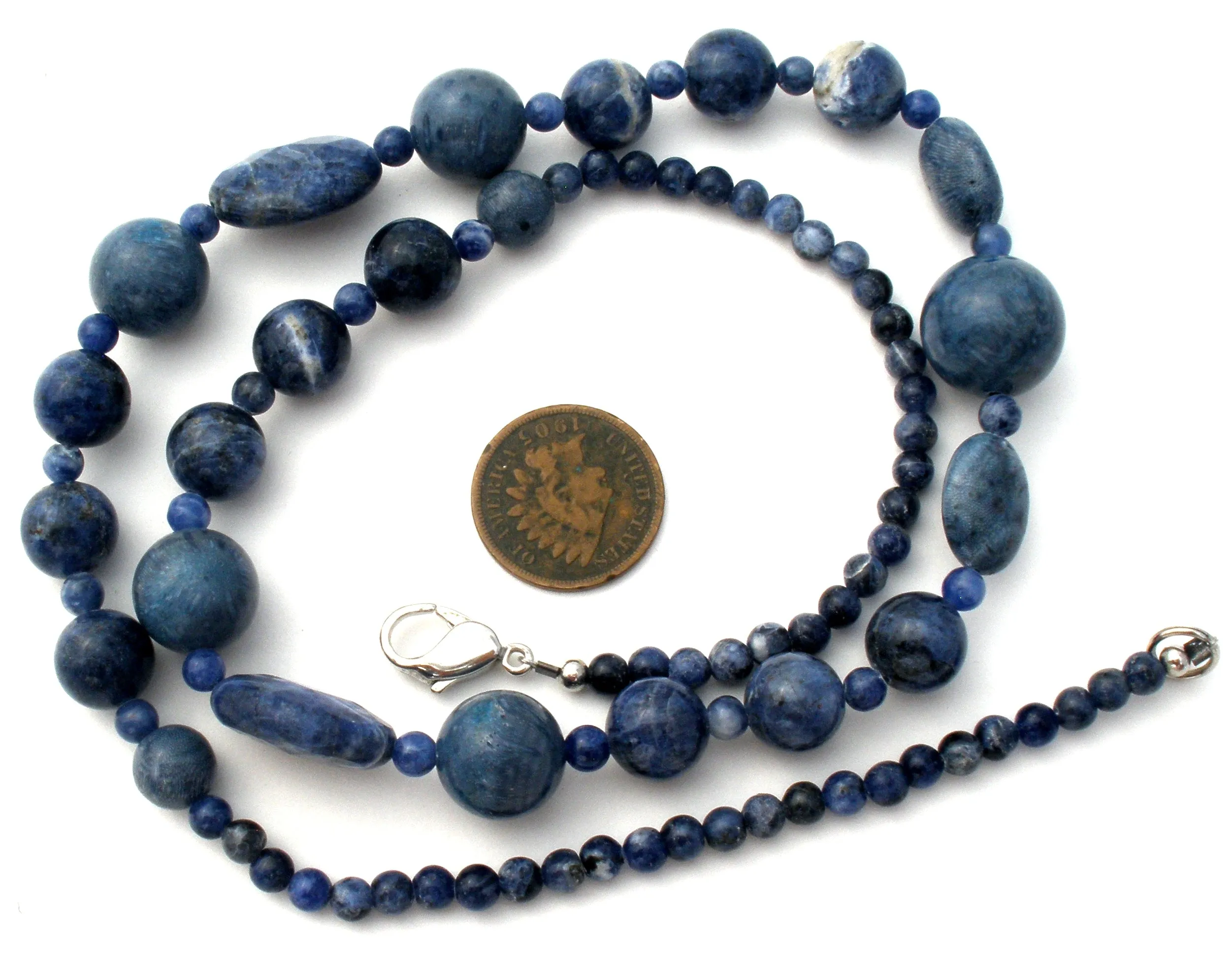 Lee Sands Blue Sodalite Bead Necklace 22"