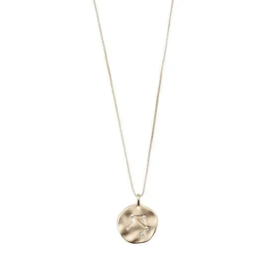 Libra Zodiac Sign Coin Necklace (Gold Plated)