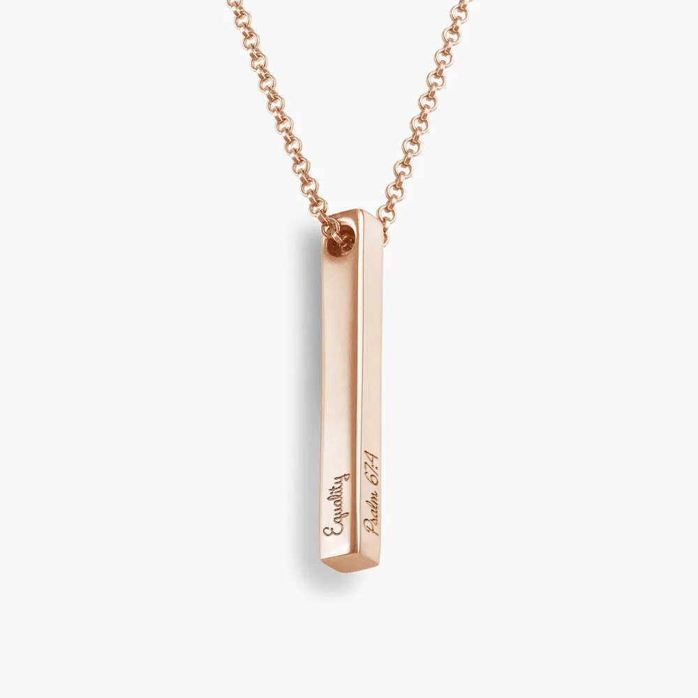 Long 3D Bar Necklace