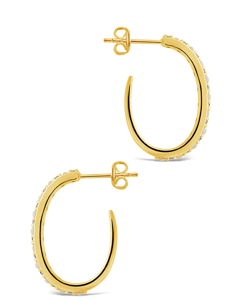 Lorna CZ & Opal Studded Hoop Earrings