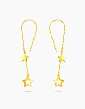 LVC 9IN Matched Stars 999 Gold Drop Earrings