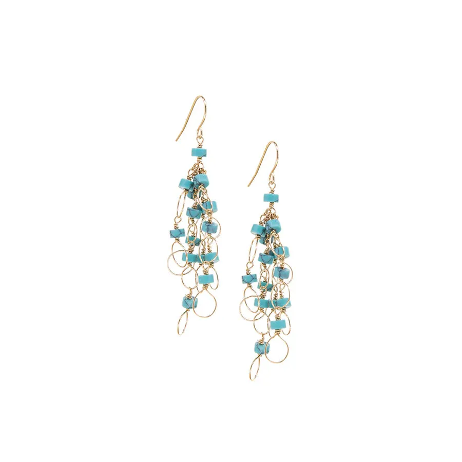 Marlyn Schiff Rondelle Tassel Fish Hook Earrings