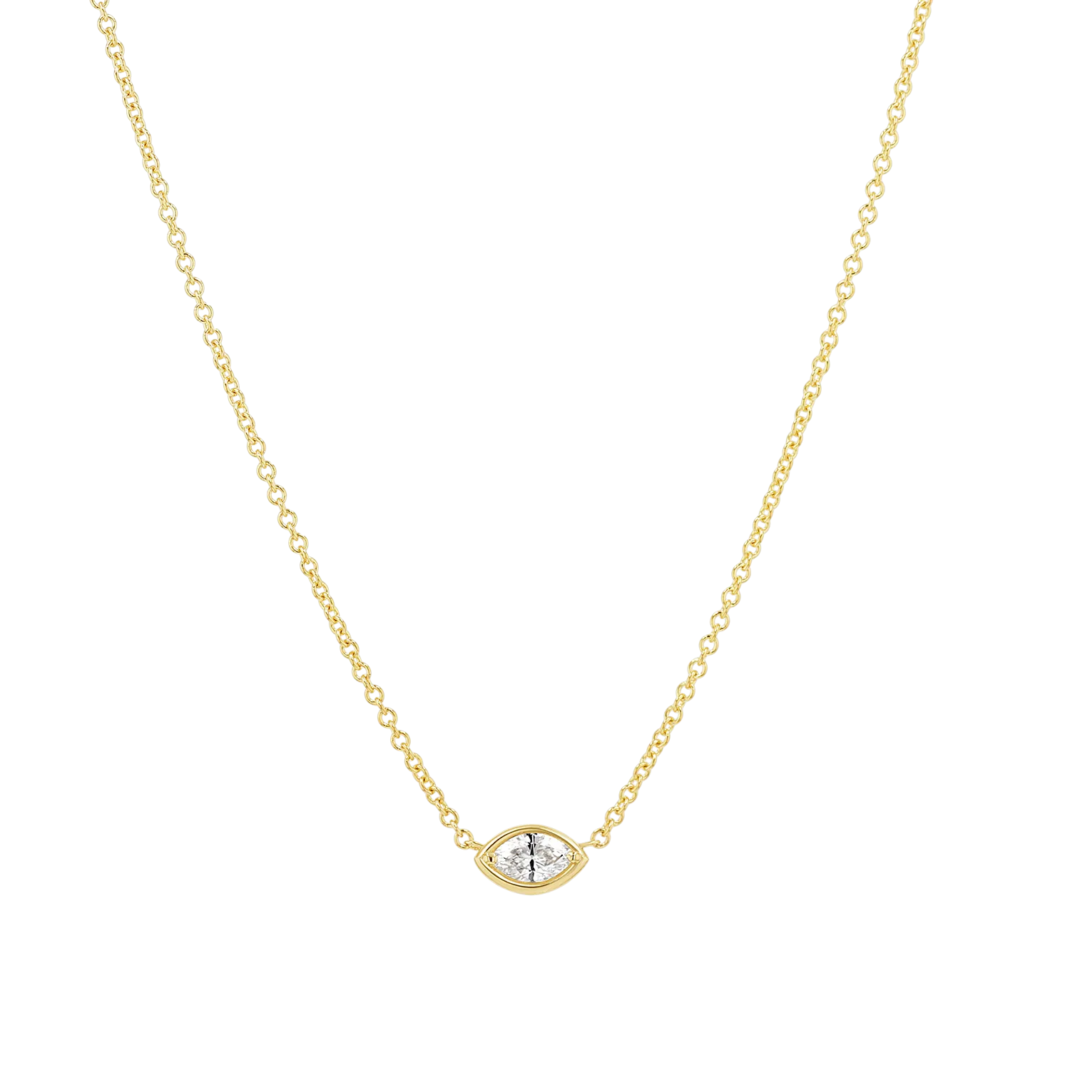 Marquise Diamond Solitaire Necklace