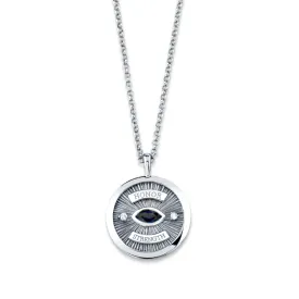 Men’s Sterling Silver Eye of Protection Coin Pendant