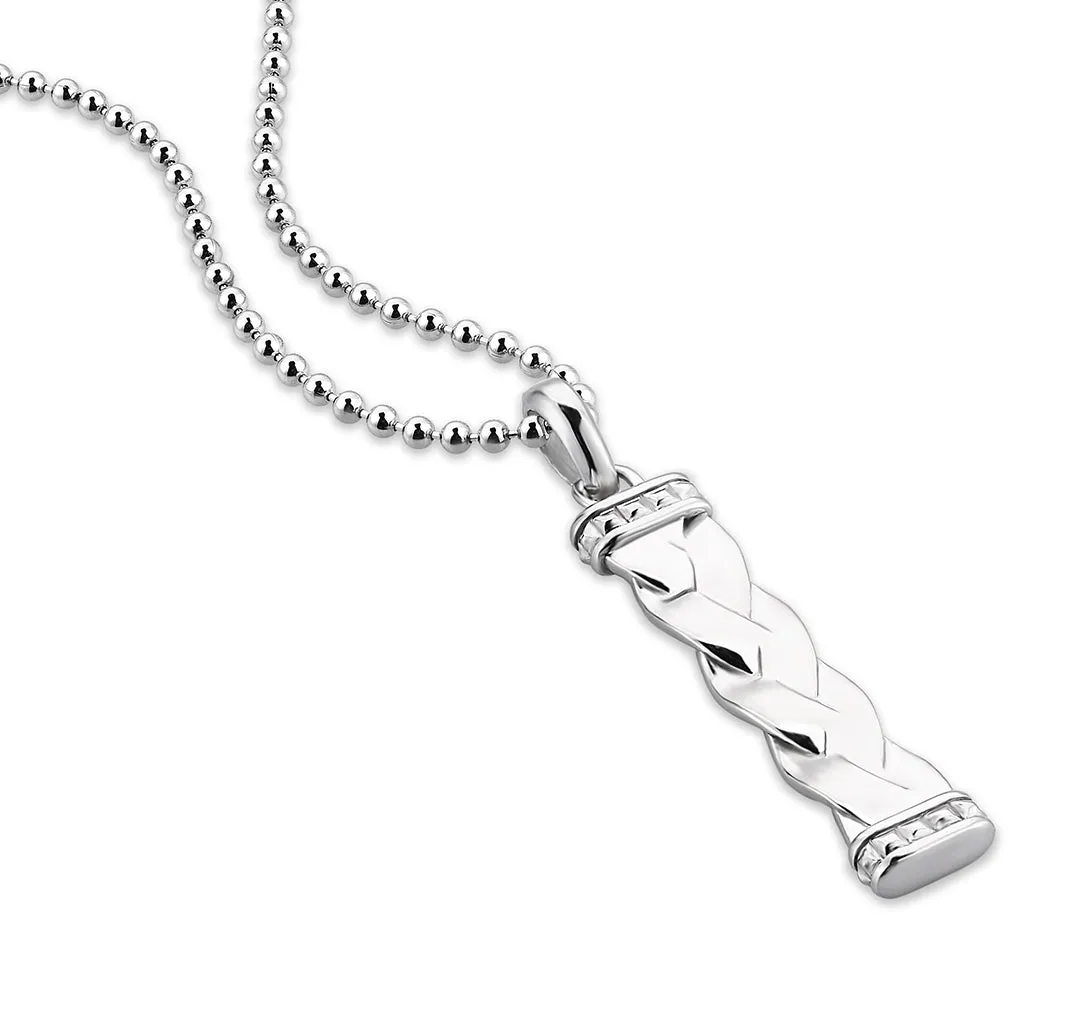 Men's Woven Pendant in Silver (Pendant only)