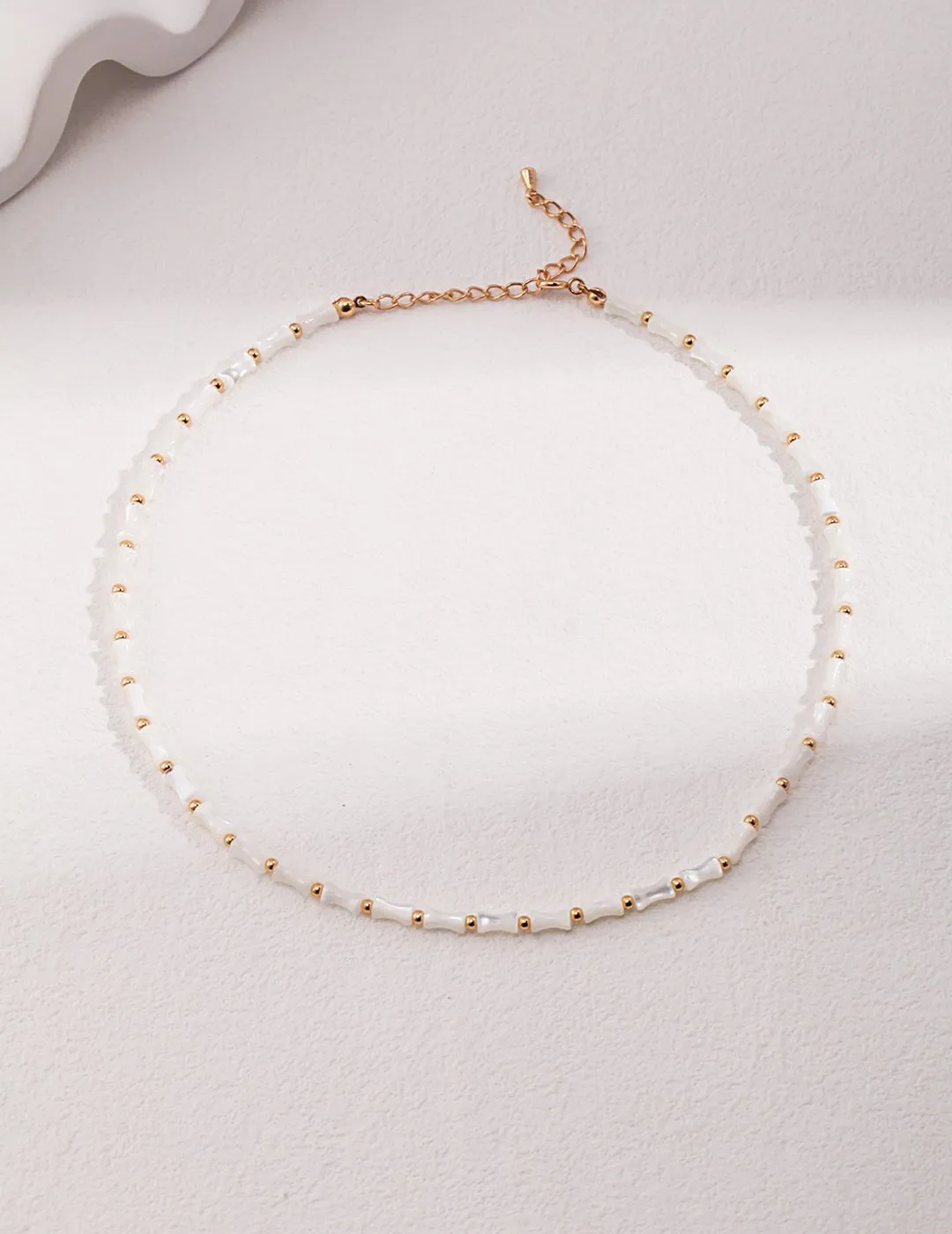 Mother of Pearls Bamboo Necklace