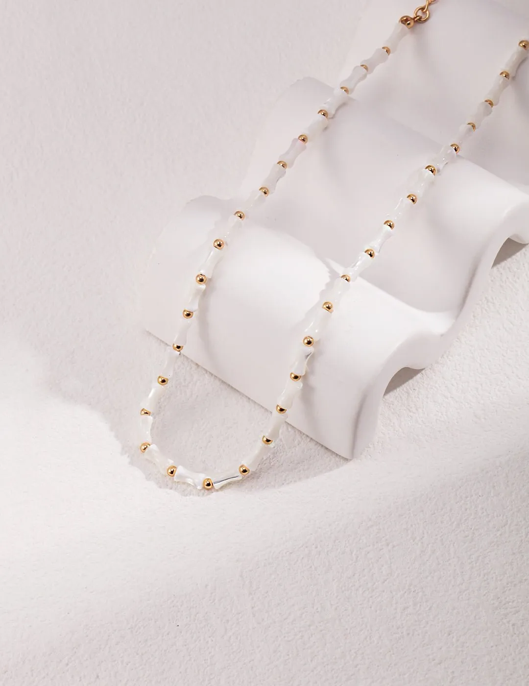 Mother of Pearls Bamboo Necklace