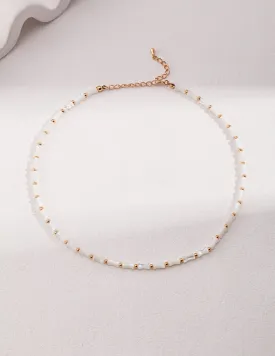 Mother of Pearls Bamboo Necklace