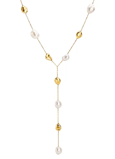 Necklace | Monaco Pearl Long | 18K Gold Plated