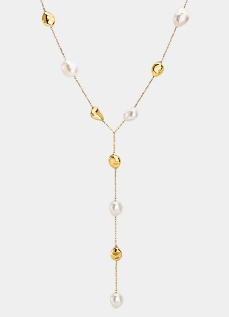 Necklace | Monaco Pearl Long | 18K Gold Plated