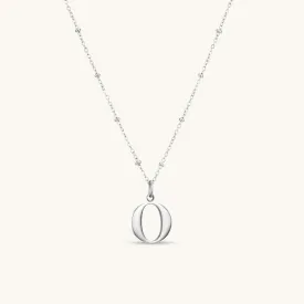 O Initial Pendant Necklace In Silver