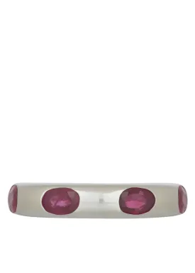 Orbital Ring in Sterling Silver - Faceted Ruby