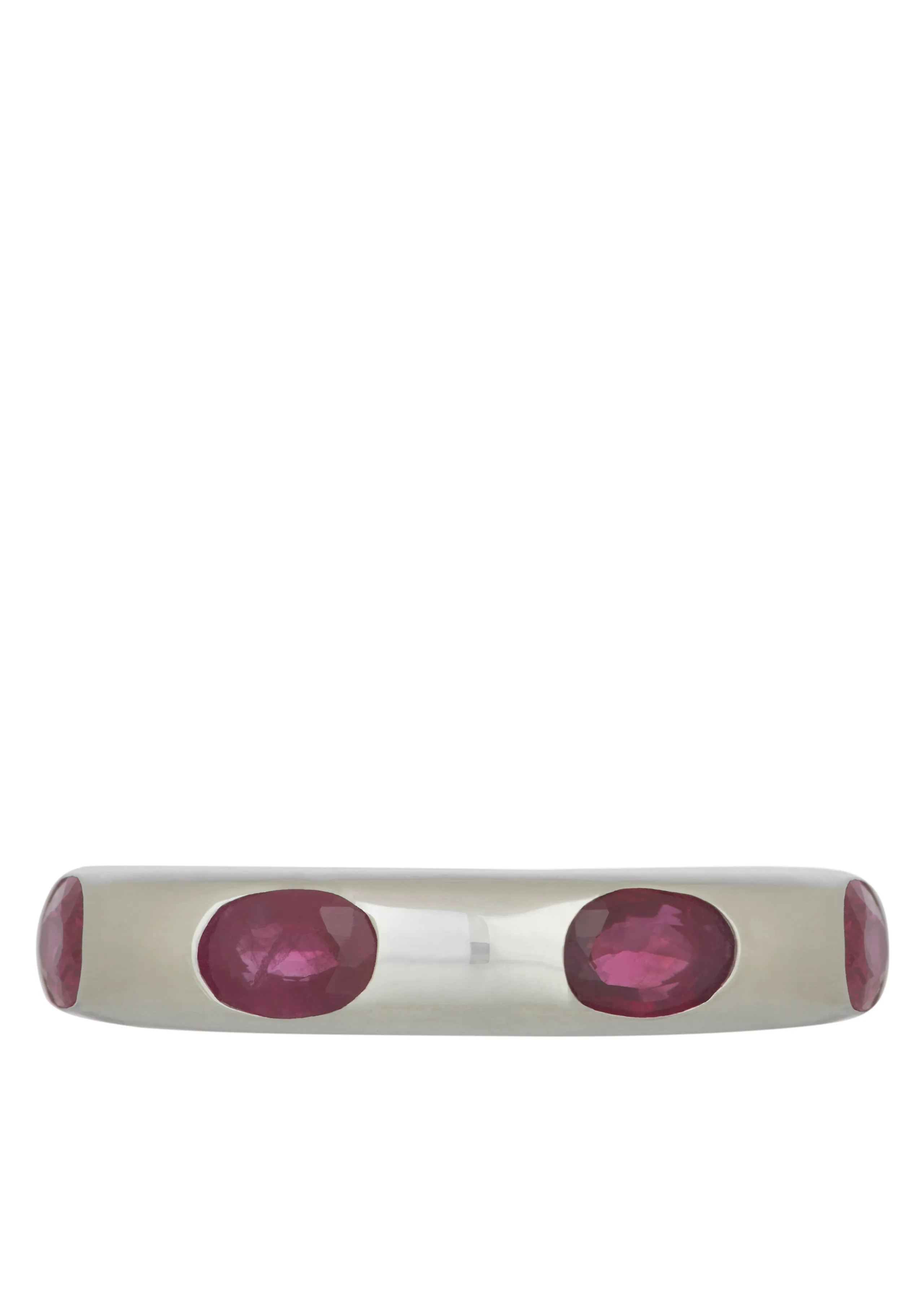 Orbital Ring in Sterling Silver - Faceted Ruby