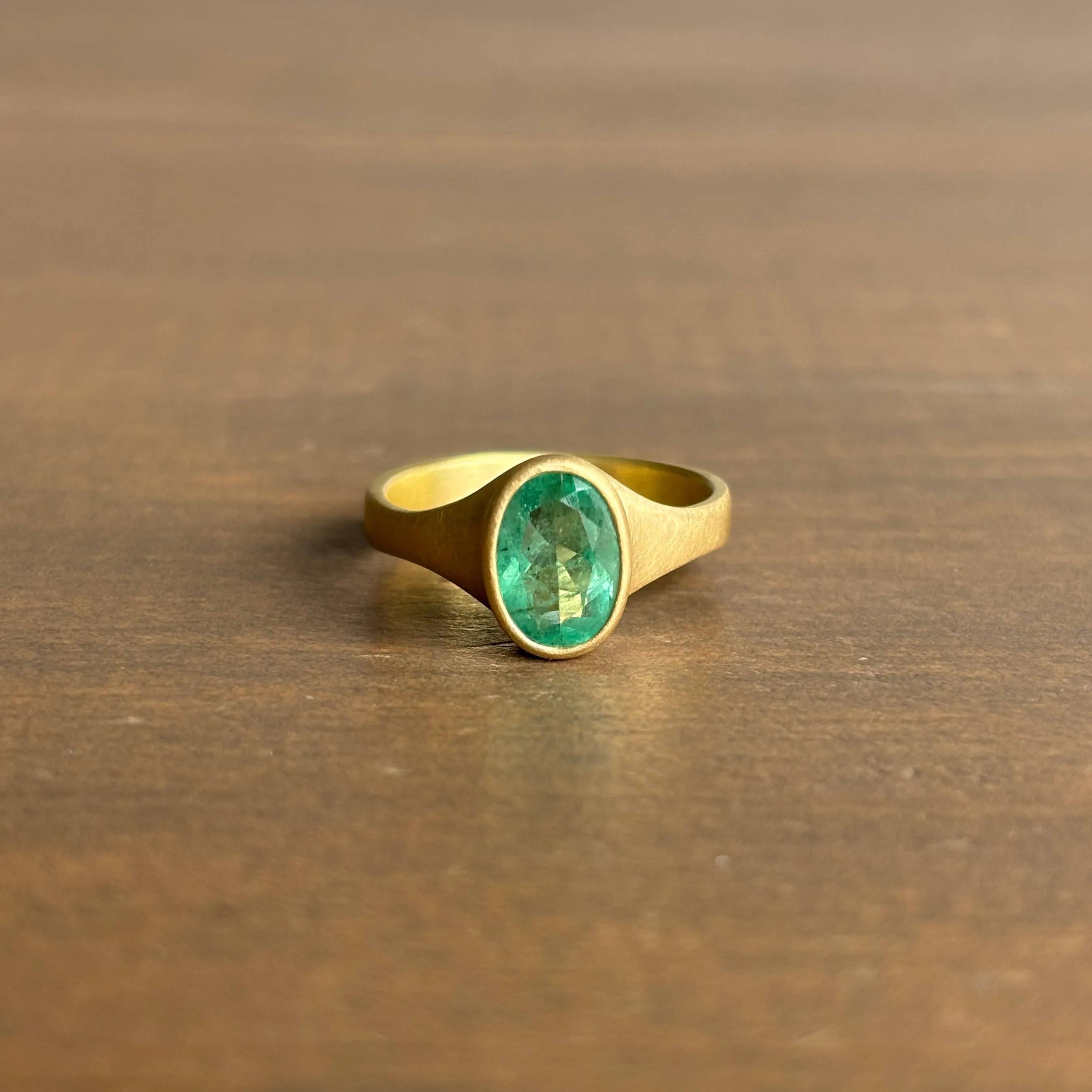 Oval Emerald Cathedral Cast Ring