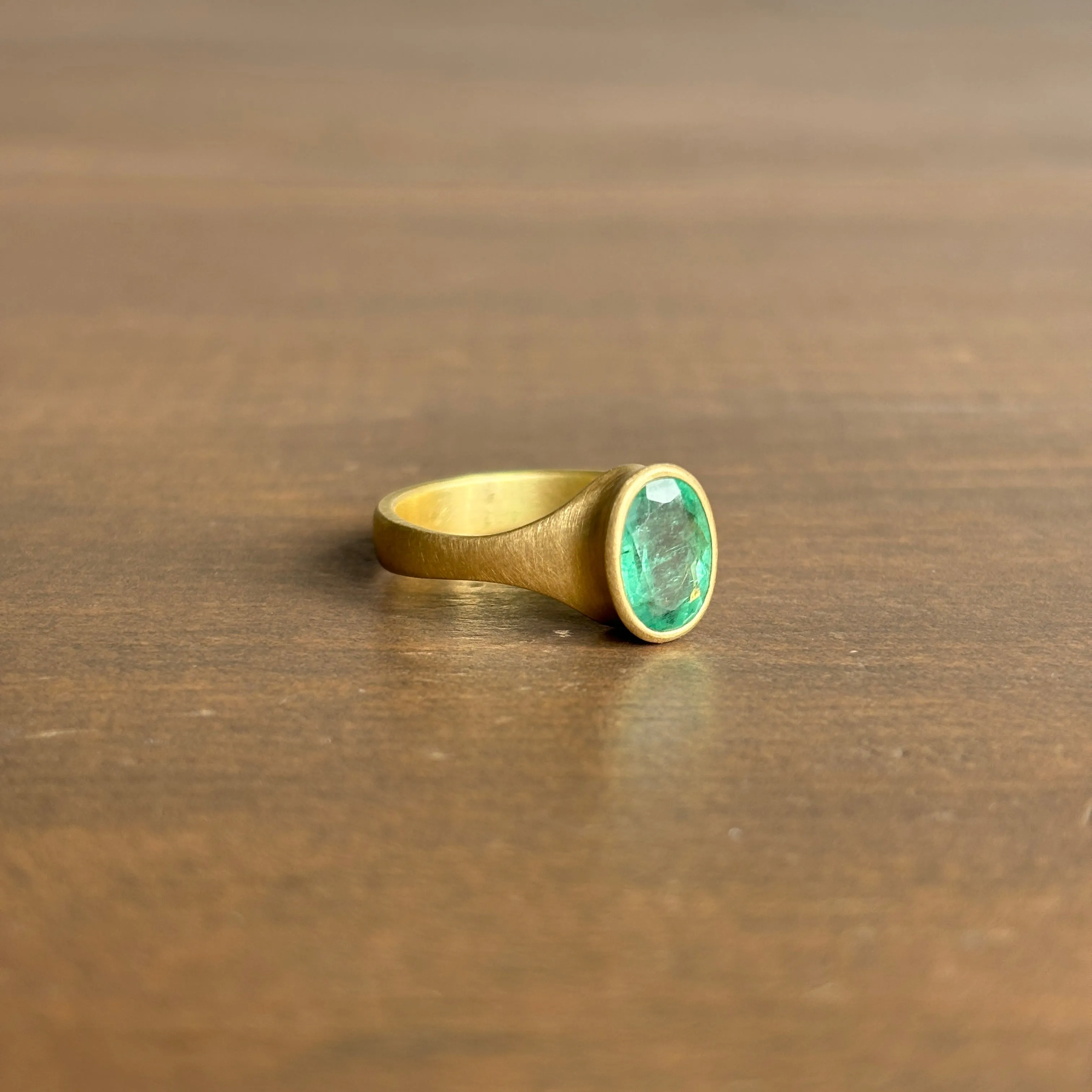 Oval Emerald Cathedral Cast Ring