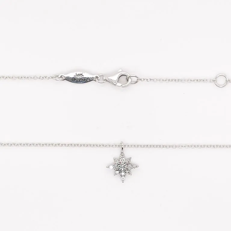 Pave Diamond 8-Point Star Necklace