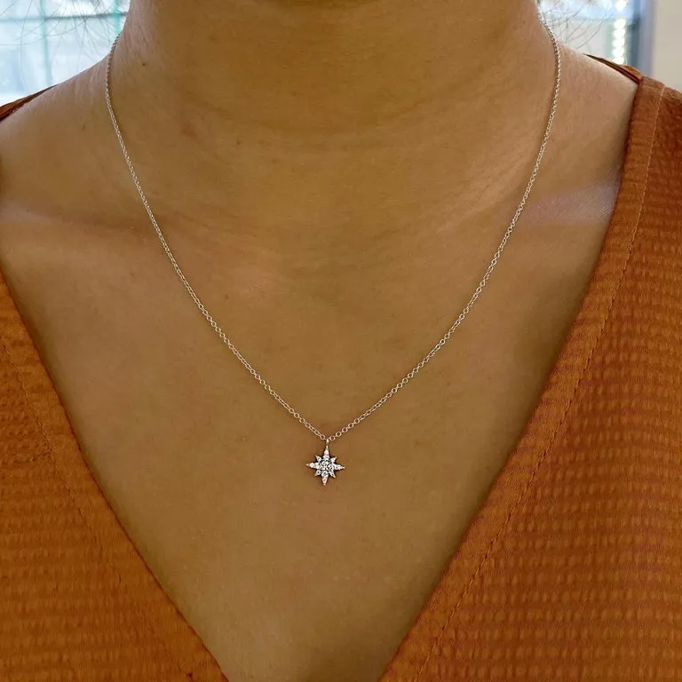 Pave Diamond 8-Point Star Necklace