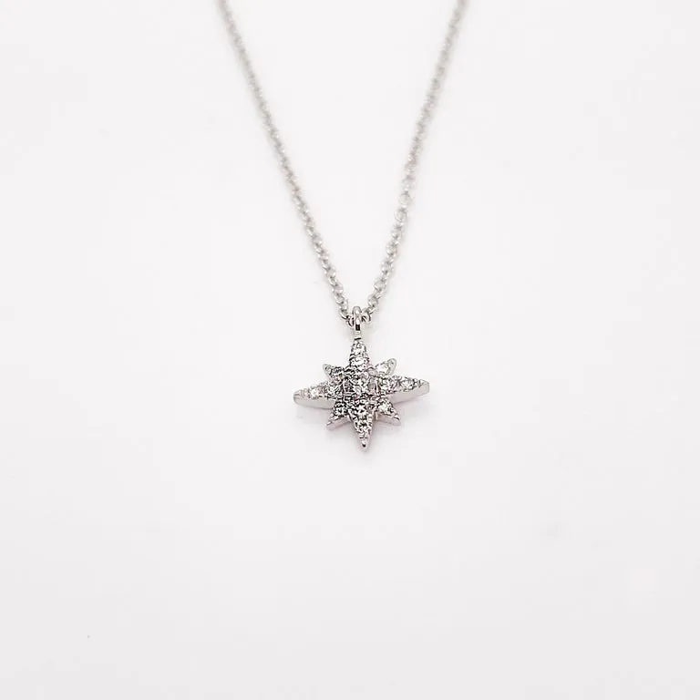 Pave Diamond 8-Point Star Necklace