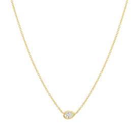 Pear Diamond Solitaire Necklace