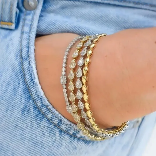 Pear Yellow Gold Bracelet