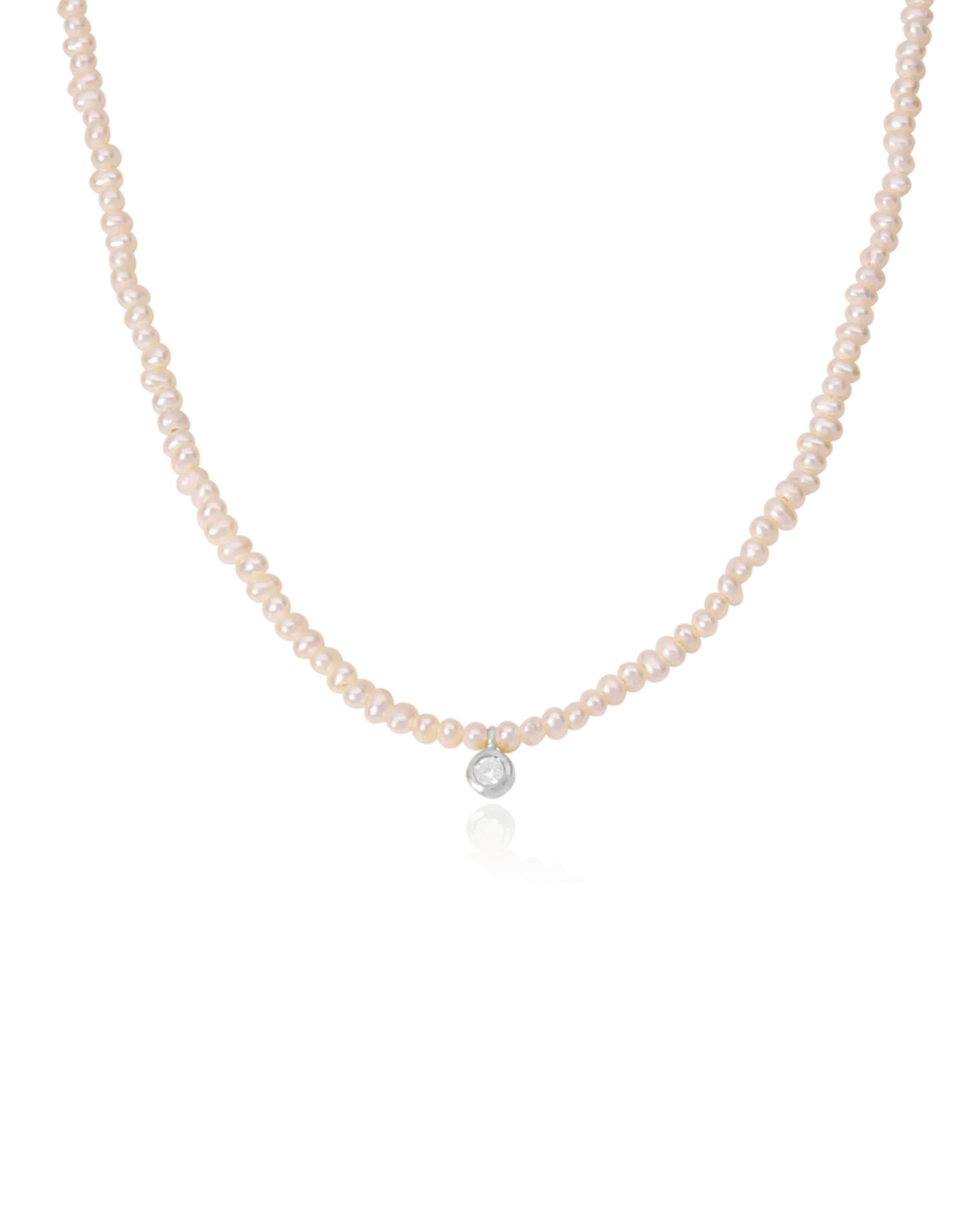 Pearl and Diamond Necklace - 14K White Gold