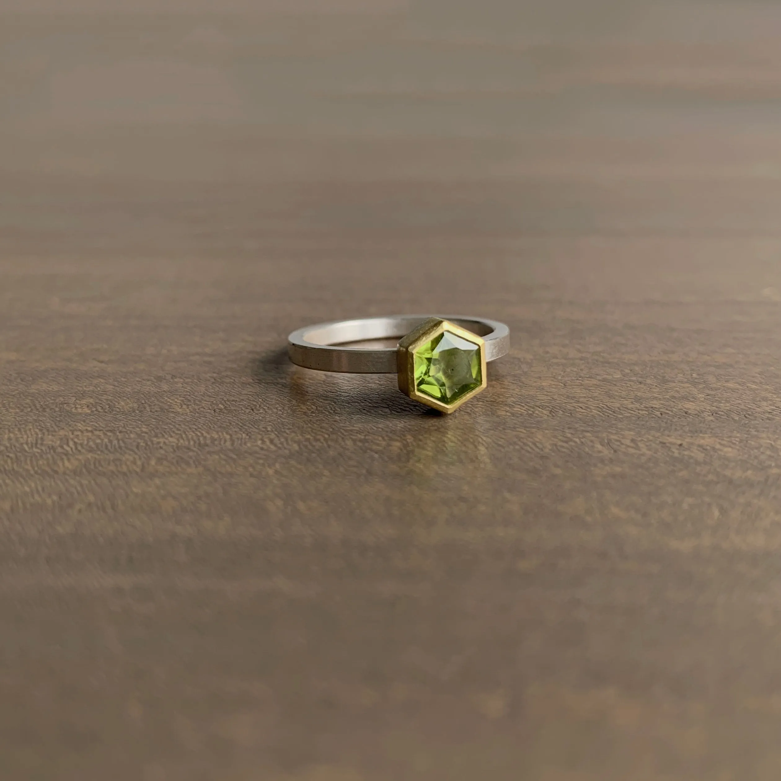 Peridot Hexagon Ring