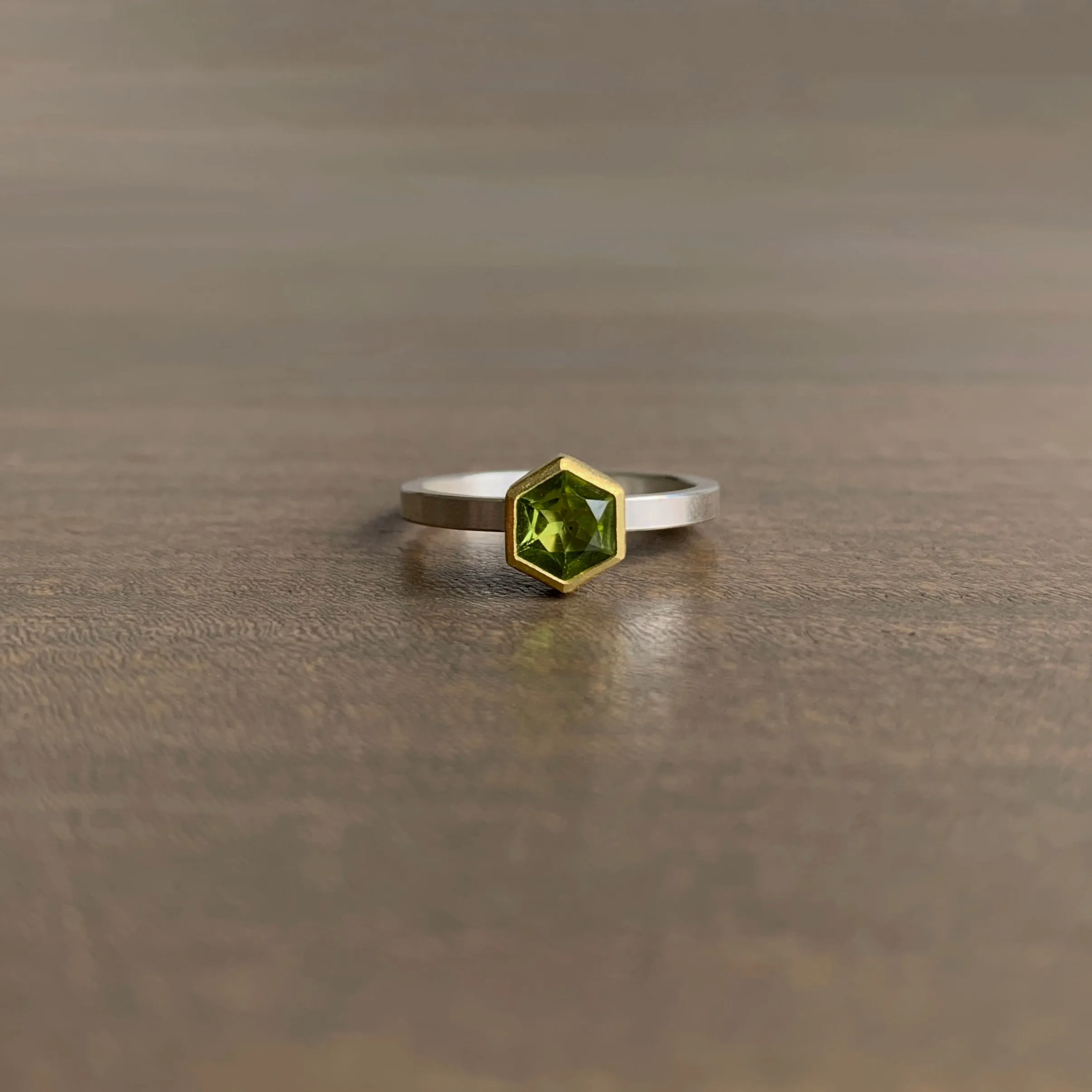 Peridot Hexagon Ring