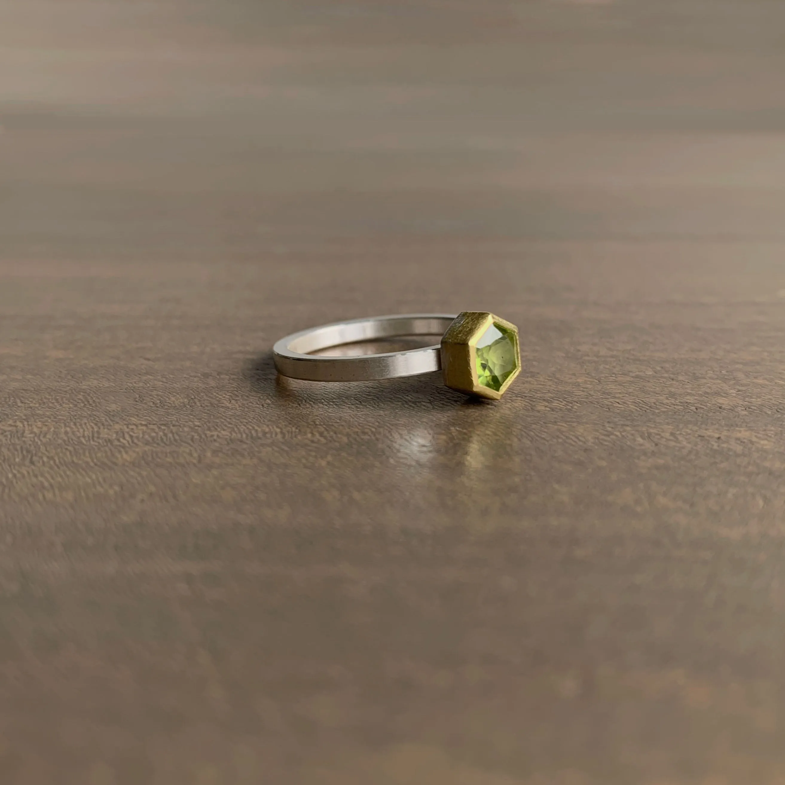 Peridot Hexagon Ring